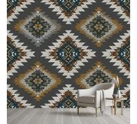 YGcegcia Papier Peint Panoramique Aztèque Sud-ouest Ethnique Tribal Papier Peint Intissé Navajo Amérindien Géométrique Tapisserie Décoration Murale 3D pour Meuble Salon Chambre Bureau 100x70 cm