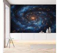 YGcegcia Papier Peint Panoramique Univers Galaxie Nébuleuse Vortex Space Papier Peint Intissé Ciel étoilé Mystique Paysage Tapisserie Photo Décoration Murale pour Salon Chambre Bureau 400x280 cm