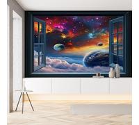 YGcegcia Papier Peint Panoramique Univers Galaxie Planète Terre Papier Peint Intissé Système Solaire Ciel étoilé Mystique Tapisserie Photo Décoration Murale pour Salon Chambre Bureau 400x280 cm
