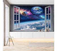 YGcegcia Papier Peint Panoramique Univers Galaxie Planète Terre Papier Peint Intissé Système Solaire Ciel étoilé Mystique Tapisserie Décoration Murale 3D pour Meuble Salon Chambre Bureau 100x70 cm