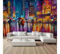 YGcegcia Papier Peint Peinture à l’Huile Paysage Urbain Papier Peint Moderne Romantique Poster Panoramique Décoration Murale Tapisserie pour Salon Chambre D'Enfant 430x300 cm