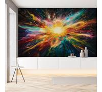 YGcegcia Papier Peint Univers Galaxie Nébuleuse Graffiti Papier Peint Intissé 3D Ciel étoilé Mystique Paysage Tapisserie Panoramique, Wallpaper Décoration Murale Salon Chambre Bureau 100x100 cm