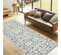 YGcegcia Tapis de Couloir 60x120cm Ethnique Floral Fleurs Sauvages Tapis de Cuisine Botanique Pétales Moderne Passage Long Antidérapant Lavable en Machine Descente de Lit Paillasson Cuisine Doux