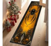 YGcegcia Tapis de Couloir Araignée Toile d'Araignée Or Noir 60x400cm Tapis de Passage Gothique Mystique Vintage Paillasson Couloir Lavable AntidéRapant Doux Interieur Descente de Lit Chambrel Salon