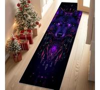 YGcegcia Tapis de Couloir Gothique Loup Horreur Animaux Sauvages 60x400cm Tapis de Passage Mystique Plume Paillasson Couloir Lavable AntidéRapant Doux Interieur Descente de Lit Chambrel Salon