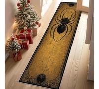 YGcegcia Tapis de Couloir Long Araignée Toile d'Araignée Or Noir Tapis de Passage Gothique Mystique Vintage Paillasson Couloir 60x180 cm Descente de Lit Lavable Doux Interieur Chambrel Mangerd Salon