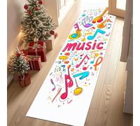 YGcegcia Tapis de Couloir Long Note de Musique Multicolore Tapis de Passage Graffiti Grunge Musique Thème Paillasson Couloir 60x180 cm Descente de Lit Lavable Doux Interieur Chambrel Mangerd Salon