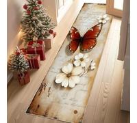 YGcegcia Tapis de Couloir Long Vintage Papillon Rétro Fleur Tapis de Passage Rustique Mots Paillasson Couloir 60x120 cm Descente de Lit Lavable AntidéRapant Doux Interieur Chambrel