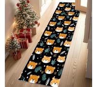 YGcegcia Tapis de Passage 60x240 cm Animaux De Dessin Animé Tigre Mignon Feuille Tapis de Couloir Lavable Botanique Plantes Paillasson Doux AntidéRapant Descente de Lit Entree Interieur Mangerd Salon
