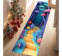 YGcegcia Tapis de Passage 60x240 cm Mystique Forêt Psychédélique Champignon Tapis de Couloir Lavable Surréaliste Plante Paillasson Doux AntidéRapant Descente de Lit Entree Interieur Mangerd Salon
