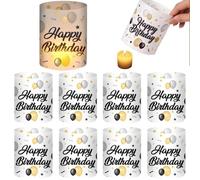YGCHEN Anniversaire Photophores Décoratifs de Table Happy Birthday Lanterne Photophores Décoration de Table d'anniversaire Homme Femme, pour Lumières de Thé et Bougies