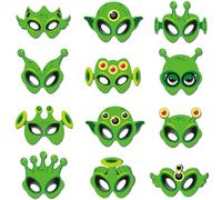 YGCHEN Masque Alien Papier Masques Halloween Fête Masque de Extraterrestre Enfant Masques Accessoires de Déguisement pour Fête d'Anniversaire Noël Halloween 12 Pièces