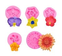 YGCHEN Moules en Silicone 3D Mini Marguerite pour Fondant, Gâteau, Chocolat, Gelée, Sucre, Savon (5 Pièces)