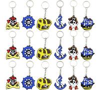 YGCHEN Pirate Porte-Clés Anniversaire Keychain Pirate Garçon Porte Clé Enfants Jouets de Fête Anniversaire Cadeau (18 Pièces)
