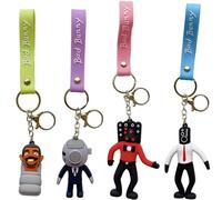 YGCHEN Porte-Clés Toilet Skibidi Anime 4 Pièces Noir Unisex-Enfants et Adultes