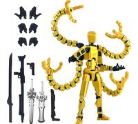 YGCHEN YGCHEN Figurine d'action T13 Action Figur Dummy 13 Figurine d'action Titan 13 Robot Mobile Multi-Articulations Imprimée en 3D Jouet Enfant Anniversaire Cadeaux (Jaune)