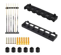 YGCQFH Support mural à 6 emplacements pour queues de billard - Comprend 6 housses de protection pour queues de billard, support pour queues de billard, rangement de bâtons de billard, accessoire de
