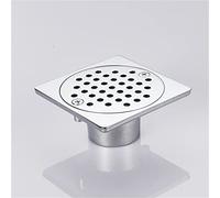 YGDLUCK 1 Siphon de Sol Rond en cuivre argenté 90 x 90 mm, Couvercle de crépine, Grille de vidange, Grand déplacement, Douche
