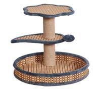YGDYFDC Arbre a Chat Cadre d'escalade for Chat, Nid d'arbre À Chat Intégré, Petit Tapis D'été en Rotin, Ne Perd Pas Ses Poils, Planche en Sisal for Chat Chaise de Chat(H)