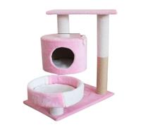 YGDYFDC Arbre a Chat Cadre d'escalade for Chat, Support en Bois for Petit Nid, Matelas for Gros Chat, Fournitures, Colonne Rose Chaude Chaise de Chat(Pink,B)