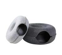 YGDYFDC Arbre a Chat Nid de Chat Donut Tunnel Universel d'été célébrité d'internet Feutre nid de Chat Chaton Double Couche fermé nid d'été Chaise de Chat(Grey1)