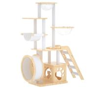 YGDYFDC Arbre a Chat Support for Chat, Cadre d'escalade for Chat, Tout en Bois Massif, Grand Bol à Capsules spatiales Haut de Gamme, lit for Chat, Arbre à Chat en Cours d'exécution Chaise de Chat(A)