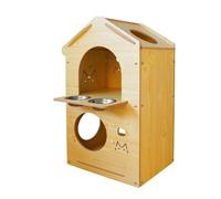 YGDYFDC Jolie Maison de Chat Villa for Animaux de Compagnie, Maison en Bois for Chat, chenil, Chambre à Coucher, Assemblage d'épissure en Bois, Maison Robuste for Chat Maison de Chat(C3)