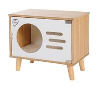 YGDYFDC Jolie Maison de Chat Villa for Chat, Table de Chevet carrée en Bois Massif, Armoire Universelle for Toutes Les Saisons, Armoire Semi-fermée for Chat Maison de Chat