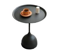 YGDYFDC Table Basse Petite Table Basse D'appoint De Style Crème, Petite Table Basse De Chevet en Fer, Petite Table Ronde d'angle Petite Table(Whit,A)