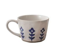 YGDYFDC Tasse Creative petite fleur bleue simple céramique ins style tasse peinte à la main personnalisé après-midi tasse de thé tasse de café Tasse a Cafe(Blue)