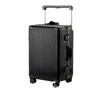 YGDYFDC Valise à roulettes Bagage Cadre en Aluminium Valise D'embarquement De 20 Pouces Valise À roulettes Universelle À Large Roue Boîte De Mot De Passe De 24 Pouces Valise Voyage(Black,24in)