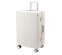 YGDYFDC Valise à roulettes Bagage Durable Boîtier De Chariot Cadre en Aluminium Valise D'embarquement Roue Universelle Valise De Séparation Sèche Et Humide Valise Voyage(Bianca)