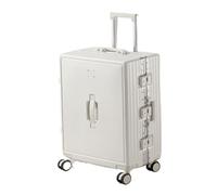 YGDYFDC Valise à roulettes Valise De Chariot À Cadre en Aluminium De Bagage, Valise Universelle Légère De Mot De Passe De Roue for Les Hommes Et Les Femmes Valise Voyage(White,24in)