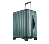 YGDYFDC Valise à roulettes Valise Trolley de 20 Pouces, boîte à Mot de Passe, Valise d'embarquement Universelle à roulettes, Valise en Cuir à la Mode Valise Voyage(Green,22in)