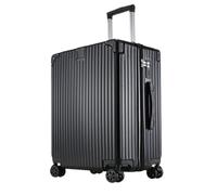 YGDYFDC Valise à roulettes Valise Trolley de 20 Pouces, boîte à Mot de Passe, Valise d'embarquement Universelle à roulettes, Valise en Cuir à la Mode Valise Voyage(Black,22in)