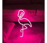 YGEQWK Enseigne Lumineuse Flamant Rose Decoration Lumières Neon Led Flamant Rose Night Lampe pour Decoration Chambre, Murale à Coucher, Cadeaux pour Enfants, Anniversaire, Restaurant(21.31 x 38.1cm)
