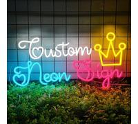 YGEQWK Enseigne Lumineuse Neon Personnalisable,Professionnel Personnalisé LED Prenom Neon Sign Pour Décoration Murale Chambre Club Bar Fête d'anniversaire(1-3 Line)