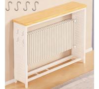 YGER JZGB Moderne Tablette de Radiateur, Étagère Arrière Canapé, avec Panneau Perforé Latéral, Structure en Métal, Capacité de Charge de 150 kg, pour Entrée(White,100x20x80cn/39x8x31in)