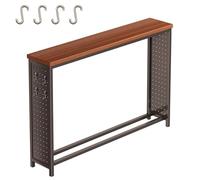 YGER JZGB Moderne Tablette de Radiateur, Étagère Arrière Canapé, avec Panneau Perforé Latéral, Structure en Métal, Capacité de Charge de 150 kg, pour Entrée(Black,140x20x80cm/55x8x31in)