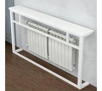 YGER JZGB Tablette de Radiateur, Tablette Radiateur sans Percer, Surface Lisse, Barres Transversales Renforcées, Panneaux en Bois Massif, pour Salon, Chambre(White,160x20x89cm/63x8x35in)