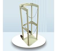 YGFBLSZ Chariot Porte-Bouteille d'oxygène Robuste à roulettes - Chariot Portable pour Bouteille d'oxygène/Argon (Une Seule Bouteille), avec chaîne de sécurité，White