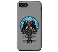 Yggdrasil Mjolnir Marteau Thor Corbeaux d’Odin Huginn Muninn Coque pour iPhone SE (2020) / 7/8