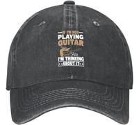 YGHAOWKJR Classic If I'm Not Playing Guitar I'm Thinking About It Funny Guitarist Bassist Bass Guitar Player Baseball Cap Golf Hat Girl Men