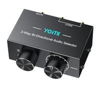 YGiTK Commutateur Audio Bi-Directionnel 3.5mm & RCA, 1x2 / 2x1 Sélecteur Audio, Convertisseur Audio Passif, avec Bouton OFF et Contrôle du Volume, Câble RCA Inclus pour PC, Console de Jeux, Amplificat