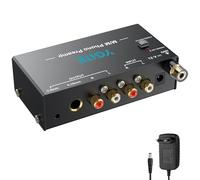 YGiTK Préampli Phono Mini Préamplificateur Phono M/M avec Adaptateur DC 12V Stéréo Métal à Faible Sortie pour RCA Entrée & Sortie 1/4" TRS Préamplificateur de Tourne-Disque