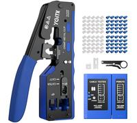 YGiTK RJ45 Pince à Sertir Kit d'Outils de Sertissage RJ45 Réseau avec 50Pcs Connecteur RJ45 pour Câble Droit CAT6 et Nid de Sertissage 8P pour Connecteur Réseau CAT5/CAT5E/CAT6/CAT6A/CAT7/CAT7A