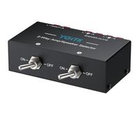 YGiTK Sélecteur Passif de Haut-Parleurs 2 Canaux pour Amplificateur | Commutateur de Haut-Parleurs 1/2, Double Sortie avec Contrôle Indépendant Marche/Arrêt, 150W RMS par Canal, Bornes à Ressort