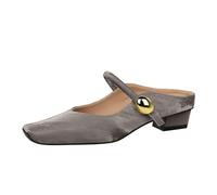YGJKLIS Femmes 2,5 cm Gros Bloc Chaussures à Talon Bas Pantoufles, carré fermé Orteil Satin Bride à Cheville Pompes (Couleur Kaki,40)