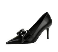 YGJKLIS Femmes 6cm Arc Stiletto Talons Hauts Pompes élégantes Formelles Travail Bureau Robe Chaussures (Noir,43)