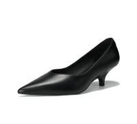 YGJKLIS Femmes Couleur Solide 5cm Fermé Pointed Toe Talons Hauts Formel Travail Bureau Robe Chaussures (Noir,38)